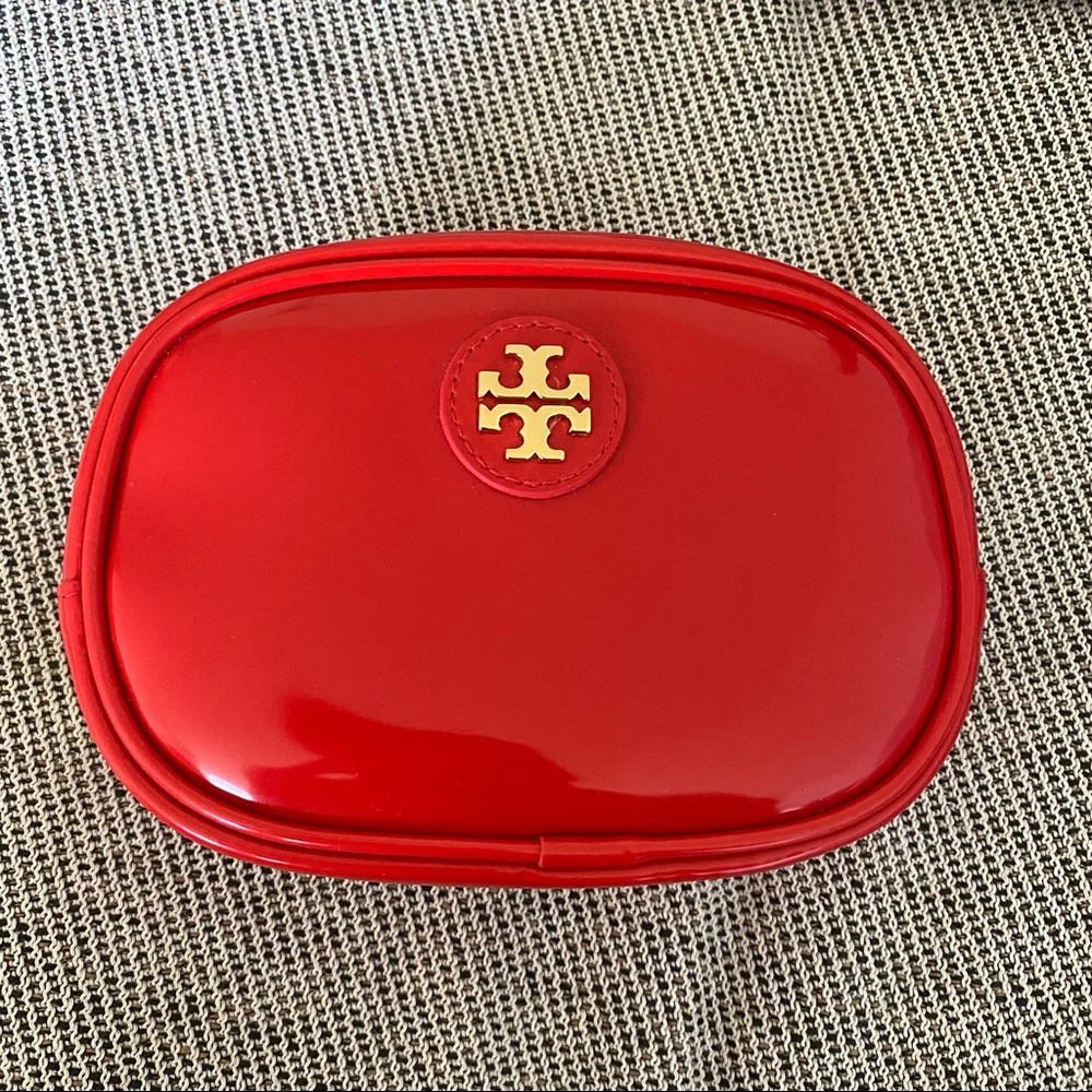 ❌SOLD❌ Tory Burch Red Patent Leather Cosmetic Bag
